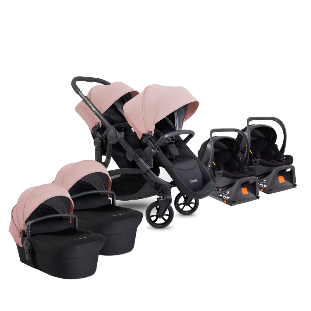 iCandy Orange 4 Travel System & Car Seat Bundle - Jet | Rose