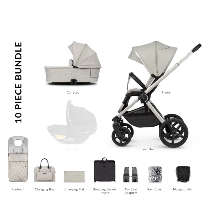 Venicci Upline 10 Piece Pushchair Bundle - Moonstone