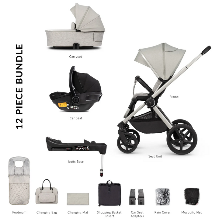 Venicci Upline 12 Piece Pushchair Bundle - Moonstone