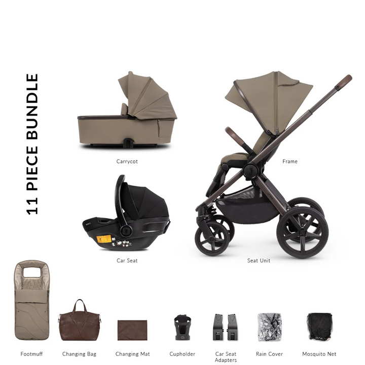 Venicci Upline Special Edition 11 Piece Pushchair Bundle - Powder