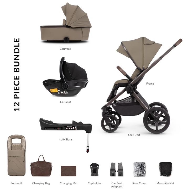 Venicci Upline Special Edition 12 Piece Pushchair Bundle - Powder